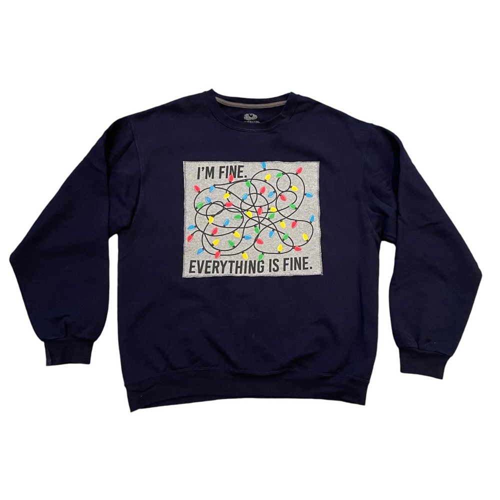 Unique One of a Kind Tangled Christmas Lights Sweatshirt Size L